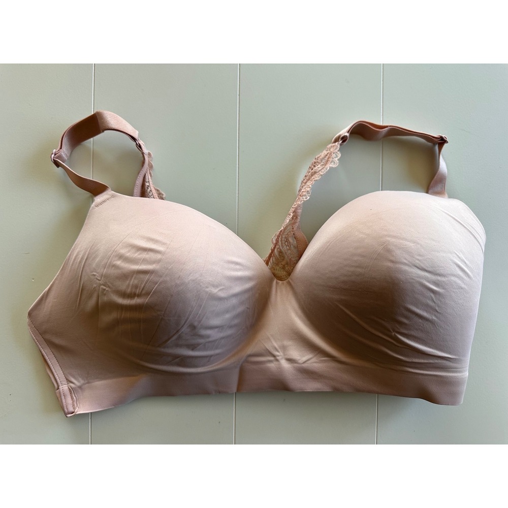Soma Enbliss Luxe Wireless Lace J Hook Bra Blush Pink 42C RN79984